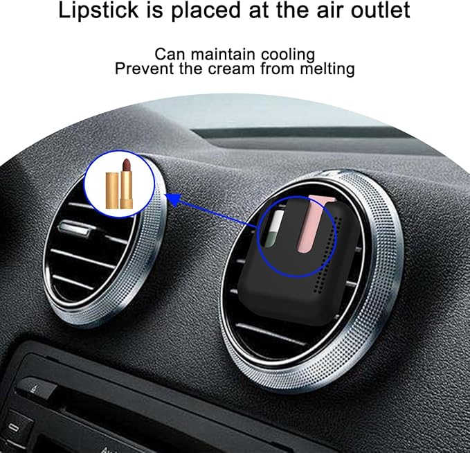 Lip Balm Chapstick Holder for Car Air Vent, Upright Washable Lip Balm Protector for Women Girls, Auto Interior Space Saving Accessories, Universal for Vehicle, Truck and More(Black)