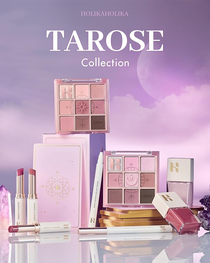 HOLIKA HOLIKA My Fave Mood 09 Taro Reader - 9 Colors Eye Palette - Pink & Purple Shades, Ideal for Cool-Tone Skin - Matte Shimmer Eyeshadow Kit - Multipurpose for Blusher - Flawless Finish, Soft