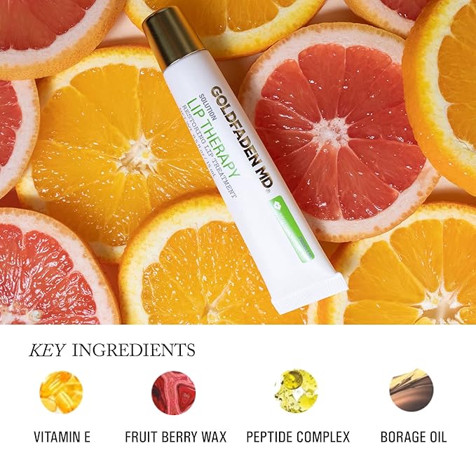 Goldfaden MD Lip Therapy | Restoring Lip Treatment | w/Peptides, Hyaluronic Acid, Fruit Berry Wax, Borage Oil, Rose Hip Oil & Vitamin E | Nourishes, Hydrates & Plumps Appearance 0.14 fl oz / 4 mL