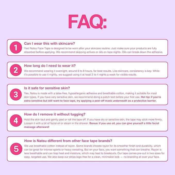 Anti Wrinkle Patches for Women - Forehead, Smile Line, Face Lifting Tape - Overnight Facial Lift - Pre-Cut Kinesiology Face Tape in 2 Sizes - Skin Safe, Latex-Free