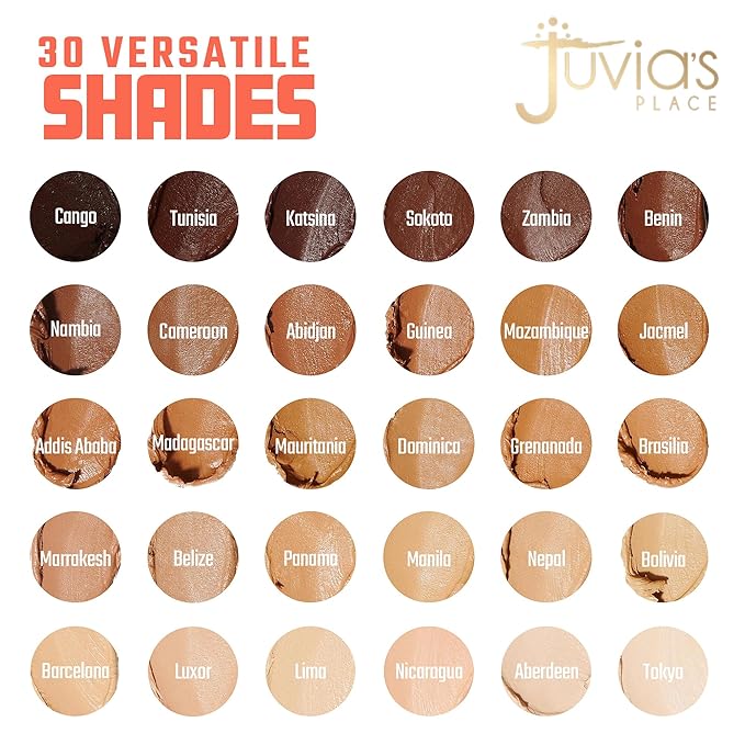 Juvia's Place Shade Stick Foundation, Concealer, Contour, Belize, Medium w/Neutral Undertone, .34 oz