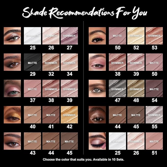 FOCALLURE 3PCS Cream Eyeshadow Stick Sets,Matte and Shimmer Eye Brightener, High Pigmented Crease-proof Pencil,Long Lasting Eye Shadow Highlighter Makeup,Buried Moonlight