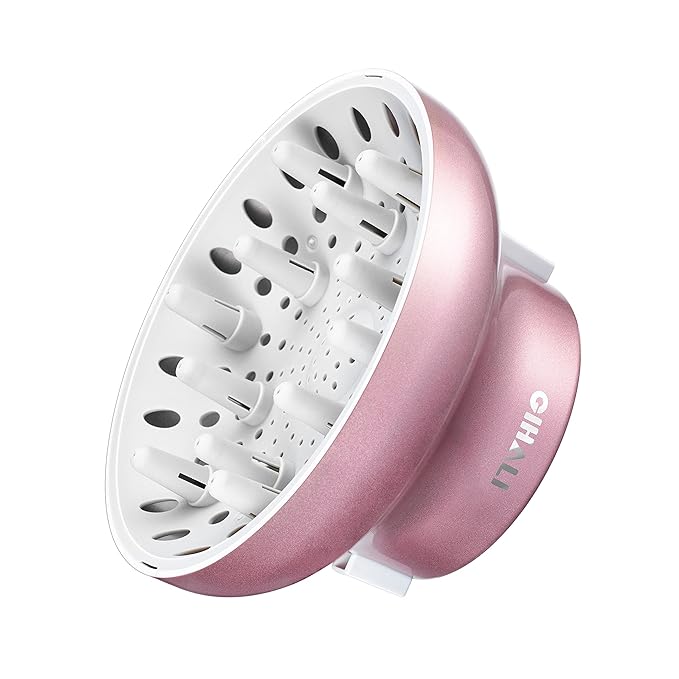 Universal Hair Diffuser “Super Sturdy” 1.7 Inch to 2.6 Inch for Natural Curly and Wavy Hair, Hair Dryer Attachment (Rose Gold)