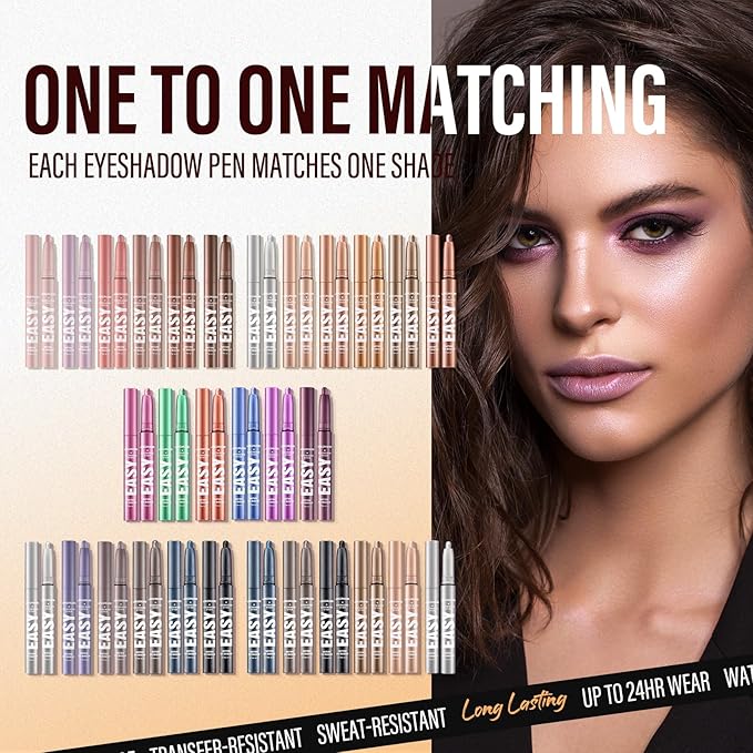 Jolilab Eyeshadow Stick Set, 8 Colors Matte Professional Bright-Colored Contouring and Highlight Eyeshadow Stick, Cream Waterproof Long Lasting High Pigmented Eye Shadow. (8, Set F)