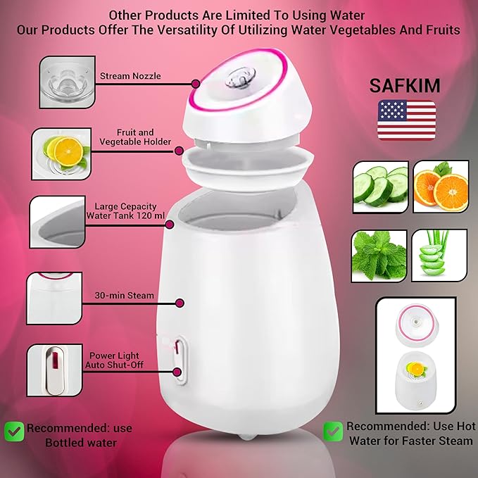 Facial Steamer and Ice Roller β 3-in-1 Nano Ionic Spa Kit for Deep Hydration and Pore Cleansing β Home Facial Care Set,auto Shut Off