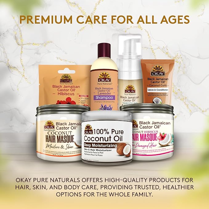 Okay 100% Pure Coconut Oil for Hair & Skin - Coconut Oil for Women & Men, Perfect for Hair & Body, for Massage & Moisturizer, Natural - 4 fl oz Squeeze Bottle (Pack of 1)