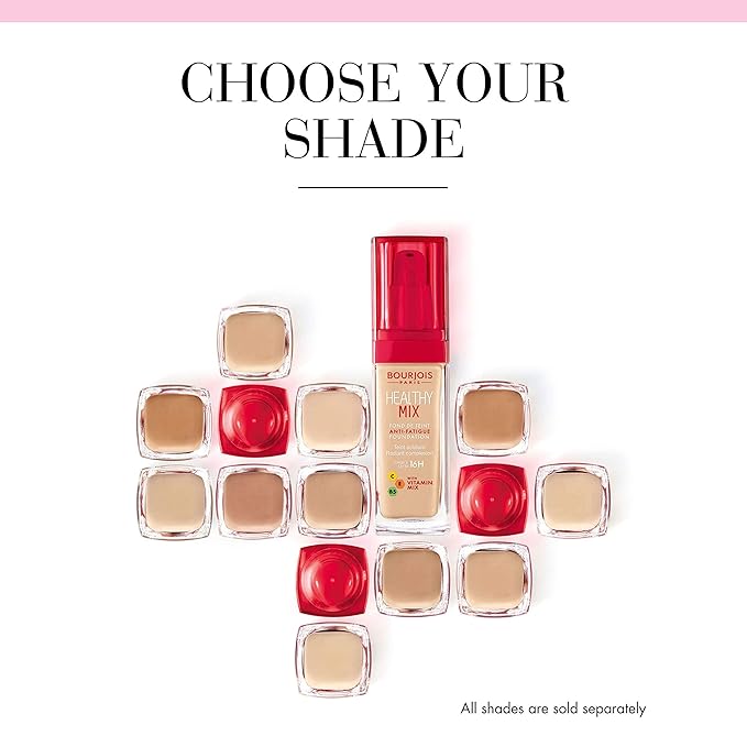 Bourjois Healthy Mix Anti-Fatigue Medium Coverage Liquid Foundation 52 Vanilla, 30ml, 29199601052