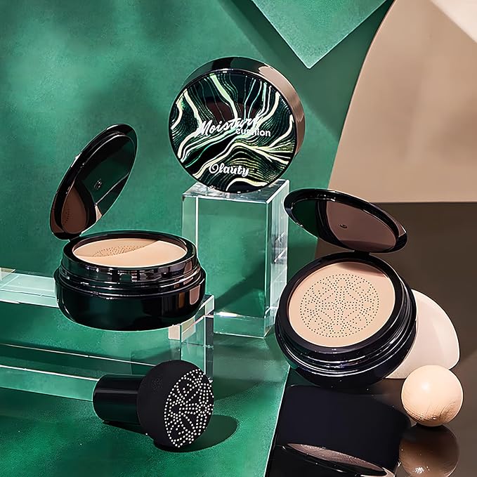 Moisture Cushion CC Cream Foundation for Mature Skin - Flawless Concealer BB Cream with Mushroom Head, Long-Lasting Waterproof Air Cushion CC, Natural honey and pine Makeup cream, Even Skin Tone๏ผ02#๏ผ