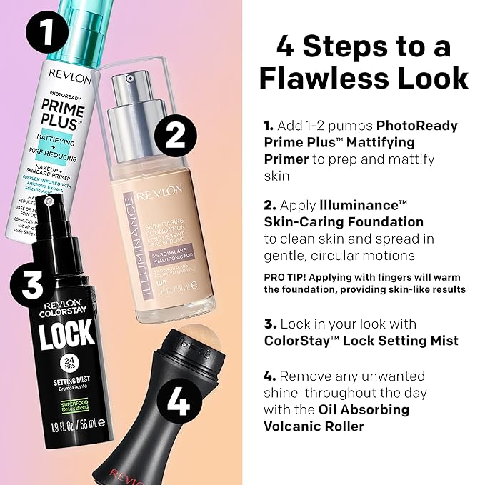 Revlon Illuminance Skin-Caring Liquid Foundation, Hyaluronic Acid, Hydrating and Nourishing Formula with Medium Coverage, 213 Light Natural (Pack of 1)
