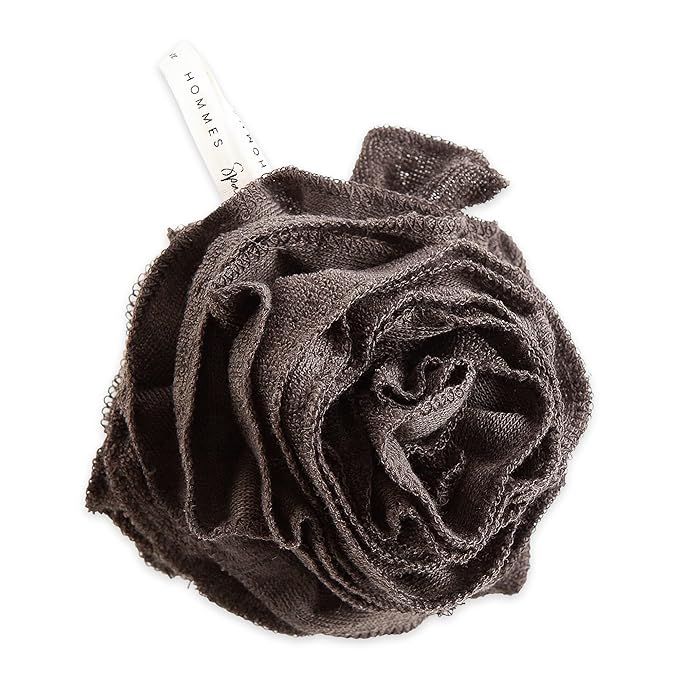 Urbana Spa Prive Men's Bamboo Charcoal Collection, Shower Pouf, Brown (6338)