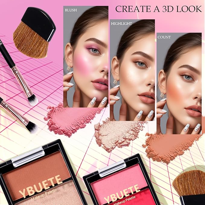 Makeup Set for Girls Teens Women, Makeup Kits for Teen, Makeup Gift Set for Beginners Teenagers, Travel Makeup Kit with Eyeshadow Blusher Contour Foundation Mascara Eyeliner Cosmetic bag