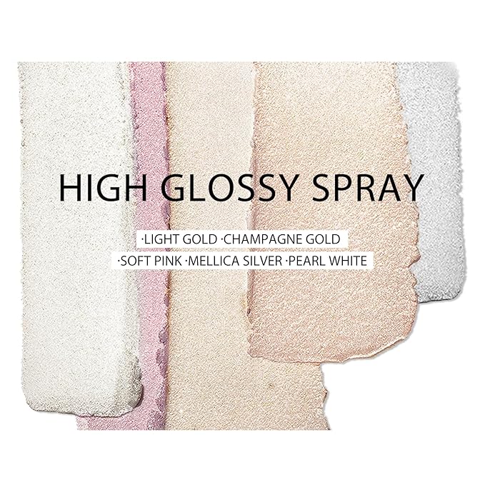 KYDA Highlighter Powder Spray, Glitter High Gloss Spray Shimmer Sparkle Powder Makeup Spray, for Face Body Cosmetic-Soft Pink