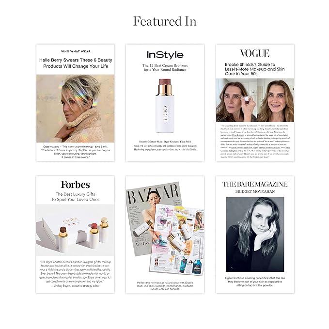 Ogee Sculpted Face Stick (CARNELIAN - SHEER LUMINOUS CORAL) Certified Organic Blush Stick - Multi-Use Cream Blush & Highlighter