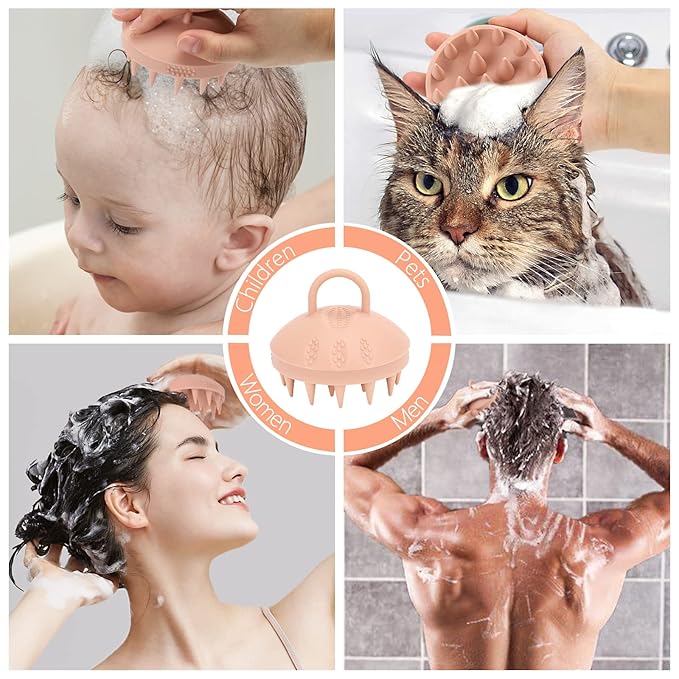 BTYMS Silicone Scalp Massager Hair Scrubber Shampoo Brush Exfoliating Hair Wash Cleansing Dandruff Brush for Shower