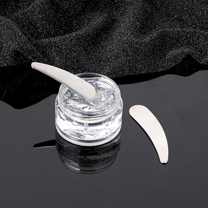 2Pcs Mini Metal Cosmetic Spatulas, Skincare SpatulaMixing and Sampling Makeup Beauty Tools for Skin Care Creams, Eye Cream, Essences Beauty Accessories(2PCS)