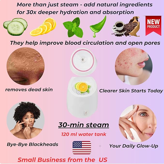 Facial Steamer and Ice Roller β 3-in-1 Nano Ionic Spa Kit for Deep Hydration and Pore Cleansing β Home Facial Care Set,auto Shut Off