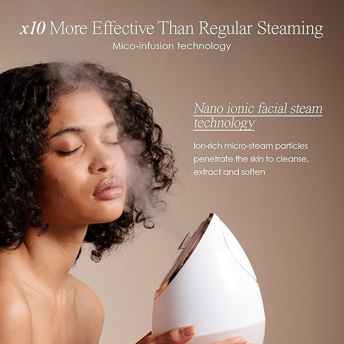 Sensa | Nano Ionic Facial Steamer by Project E Beauty | Deep Pore Cleansing | Warm Mist Sprayer | Detoxify & Clarify Complexion | Moisturize & Hydrate | Home Face Sauna | with 3 Essential Oil Baskets