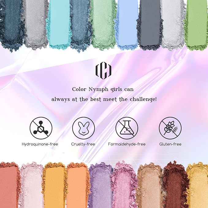 Color Nymph Travel Makeup Palette with Mulit-Colors Eyeshadows,Concealer, Body Glitter,Lip Glosses,Blush,Highlighter,Makeup Applicators And Mirror