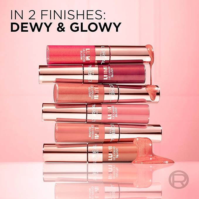 L'Oreal Paris True Match Lumi Le Liquid Blush, Intense Lightweight Blush Formula With Liquid Pigments, Glowy True Rose, 0.33 Fl Oz