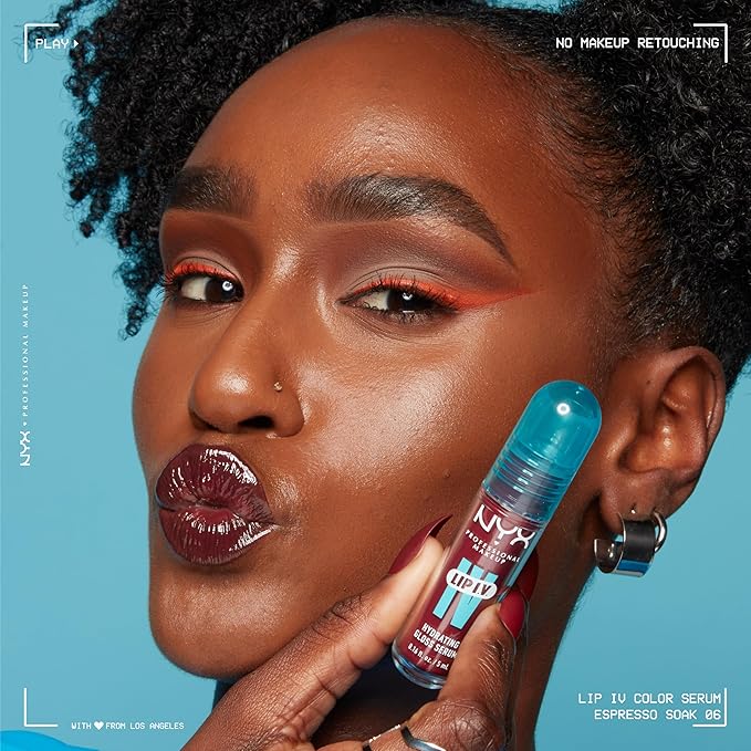 NYX PROFESSIONAL MAKEUP Lip IV Hydrating Glossy Lip Stain with 12HR Hydration - Cranberry Splash (Red)