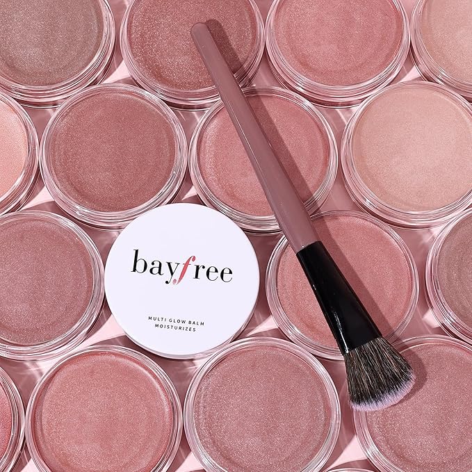 Multi Cream Blush & Blush Brush Set, Korean Makeup Blush for Cheeks, Multi-Use Face Balm, Lightweight & Hydrating, Blendable Color, Non-Greasy, Soft Bristles for Radiant Finish (Dewy)