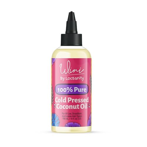 Locsanity Wini Pure 100% Cold Pressed Coconut Oil For Hair and Skin, 4 Fl Oz