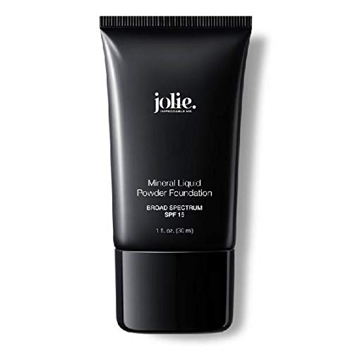 Jolie Liquid Powder Mineral Foundation, Super Silky Hydrating Oil-Free, Sunscreen & Primer-Vitamins A, C&E, For All Skin Types (Cream Beige)
