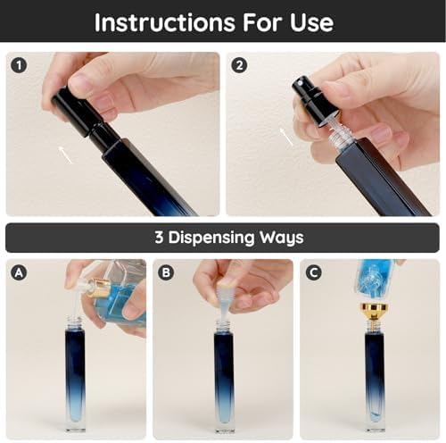 Segbeauty 10 Packs Perfume Bottles Empty, 10ml Refillable Portable Cologne Sprayer, 0.34oz Glass Spray Bottles for Dispensing Perfume, Mini Travel Size Perfume Atomizer Sample Container for Frangrance