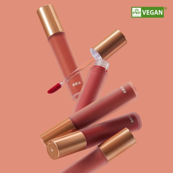 BBIA Last Velvet Tint - Soft & Creamy Matte Finish Lip Stain, Blur Effect with Velvety Texture, Long-Lasting, High Pigment, Lightweight, Non-Drying, Vegan, Korean Lip Makeup (V18 MORE CHEERFUL)