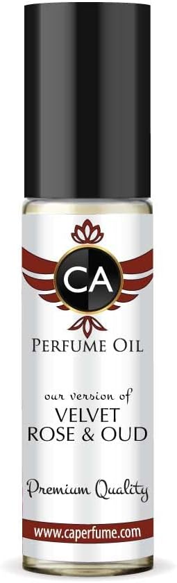 CA Perfume Impression of J. Mlon Velvet Rose & Oud For Men Replica Fragrance Body Oil Dupes Alcohol-Free Essential Aromatherapy Sample Travel Size Concentrated Long Lasting Roll-On 0.3 Fl Oz/10ml