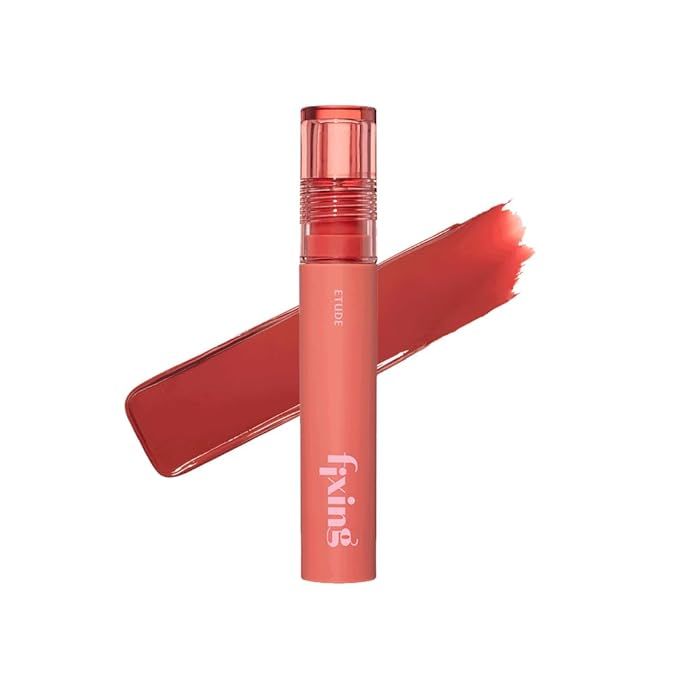 ETUDE Fixing Tint #02 Vintage Red (4g) | Long Lasting High Pigmented Liquid Lipstick | Waterproof Lightweight Matte Finish Lip Stain | Full Coverage | Korean Makeup, Kbeauty