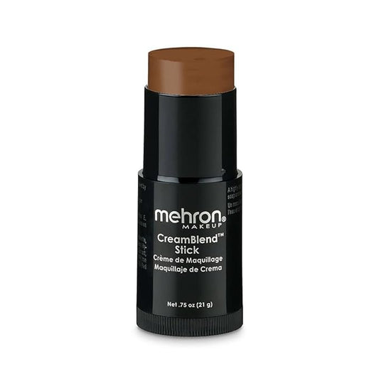 Mehron CreamBlend Stick | Face & Body Paint - Foundation Cream Makeup - Halloween Perfect - .75 oz (21 g) (Light Ebony)