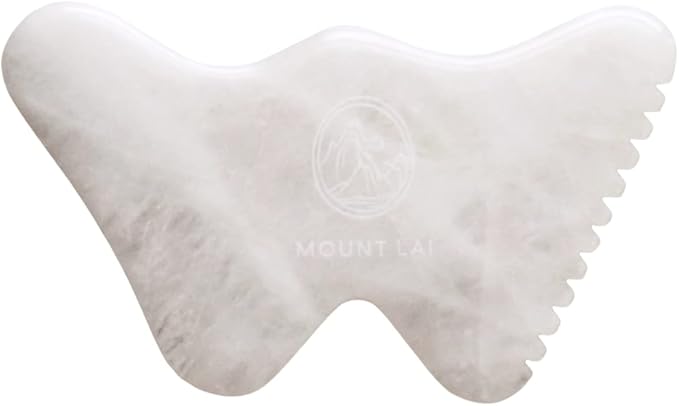 Mount Lai Vitality Qi White Jade Gua Sha Facial Tool – The Imperial Stone of Purity – Patented 5-Sided Professional Sculpting Tool for Lymphatic Drainage, Precision Contouring & Imperial Radiance