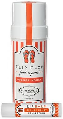 Flip Lip Combo Foot Repair Lip Balm PURE Factory Orange Honey 2oz Moisturizer
