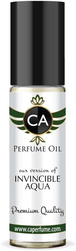 CA Perfume Impression of Paco R. Invincible Aqua For Men Replica Fragrance Body Oil Dupes Alcohol-Free Essential Aromatherapy Sample Travel Size Concentrated Long Lasting Attar Roll-On 0.3 Fl Oz/10ml
