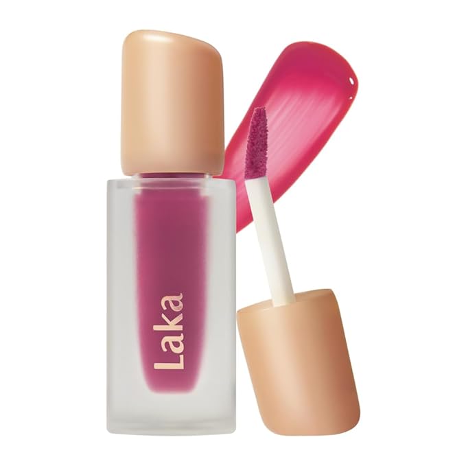 Laka Fruity Glam Tint, 4.5g/0.15 oz., Glowing Lip Stain with Wide Color Spectrum, Hydrating & Lightweight Texture, Long-Lasting Bold Stain, Non-Sticky, Vegan, K-Beauty (#106 Juicy)