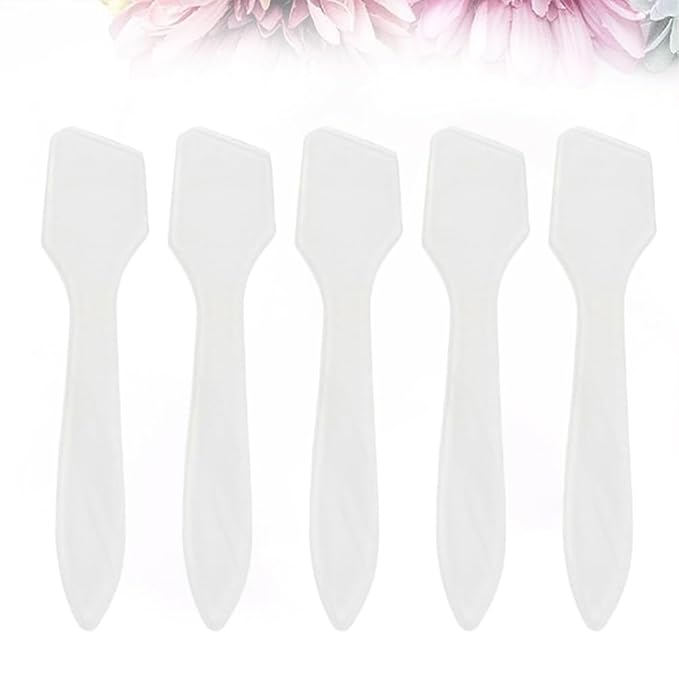 Healifty 50pcs Makeup Spatula Tool Scoop Beauty Tools Makeup Spoons Transparent Spatula Facial Cream Spatula Cosmetic Spatula Smooth Waxing Spatulas makeup tools Household items Disposable