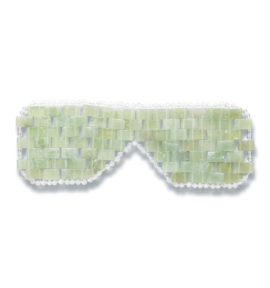 Alana Mitchell Jade Eye Mask – Weighted Eye Mask to Eliminate Wrinkles, Puffiness, & Irritation – Headache and Migraine Relief Mask - 100% Real Jade Stone Beads for Hot & Cold Anti Aging Therapy