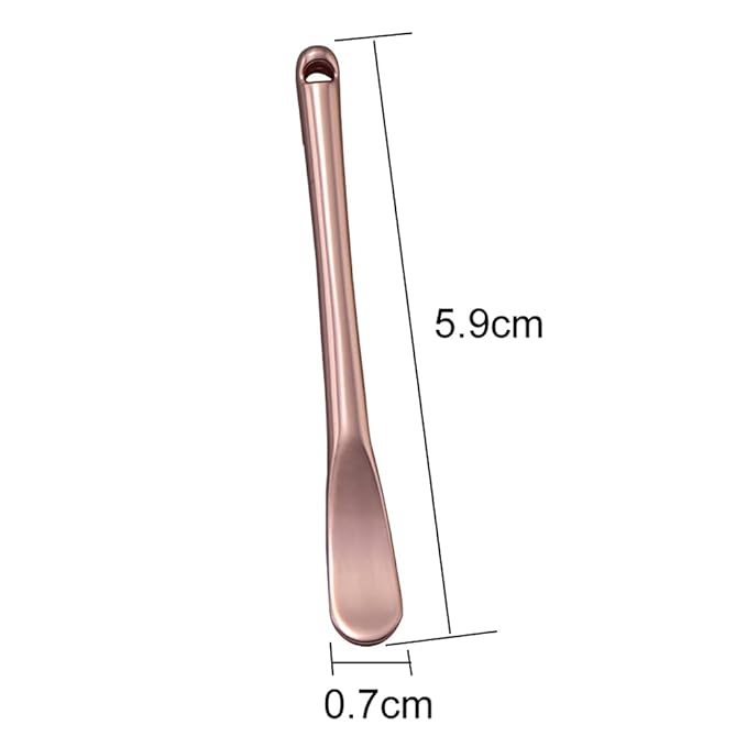 3 Pieces Zinc Alloy Makeup Spatula Eye Cream Spoon Beauty Scoop Mini Spoon Makeup Beauty Spoons Mini Cosmetic Skincare Spatula for Cream Lotions, Cylindrical Handle Type, Golden, Silver, Rose-Gold