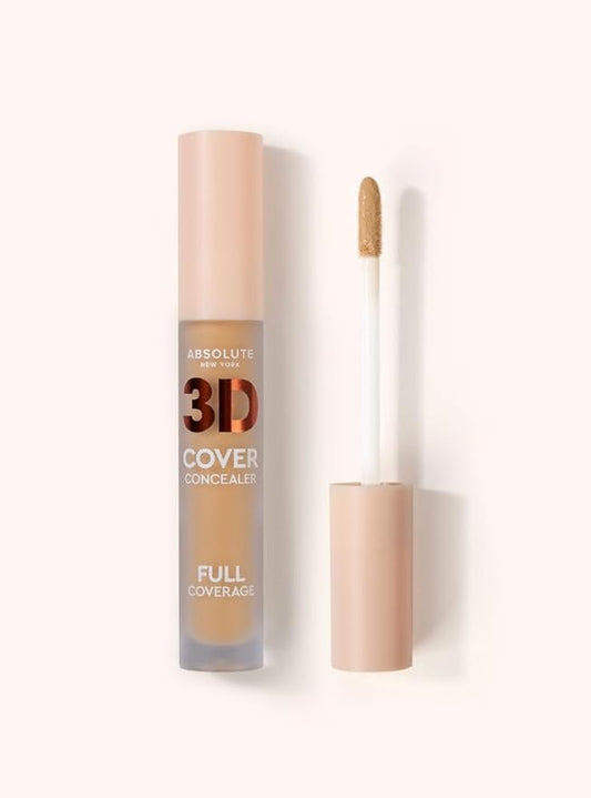 Absolute New York Warm Golden 3D Cover Concealer, Full Coverage Concealing Cream for Flawless Skin, Long-Lasting Formula, Ideal for Concealing Imperfections