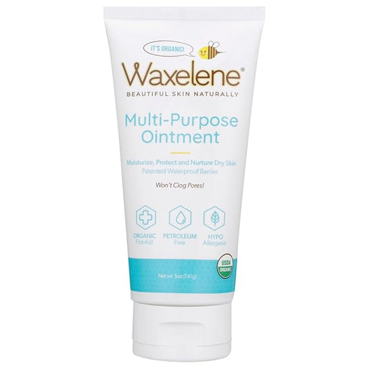Waxelene Multipurpose Ointment Large Tube, Organic Aerated Balm the Petroleum Jelly Alternative Soothing Botanical Eczema Dry Skin Face Moisturizer