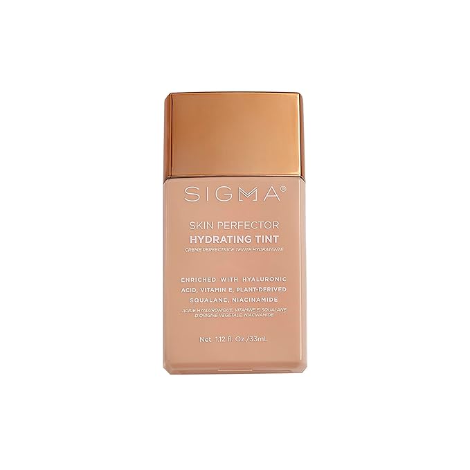 Sigma Beauty Skin Perfector – Hydrating Skin Tint Foundation for Lightweight, Buildable Coverage, With Hyaluronic Acid, Niacinamide Serum, and More (2 Light Beige Tint, 1.12oz)