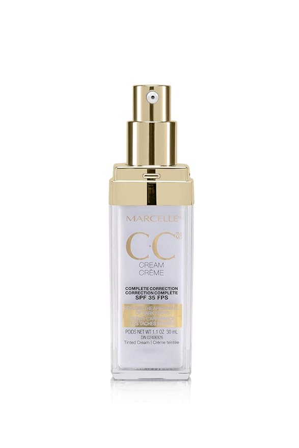Marcelle CC Cream SPF 35, Golden Glow Universal Tint, Skin Enhancer, Paraben-Free, 1 Fl. Oz.