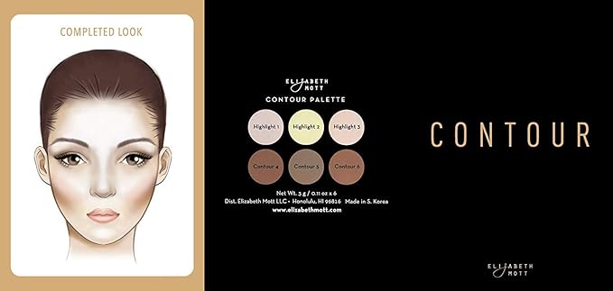 Elizabeth Mott Bronzer Contour Kit & Highlighting Powder - Cruelty Free & Paraben Free - 6 Shades for a Natural Glow