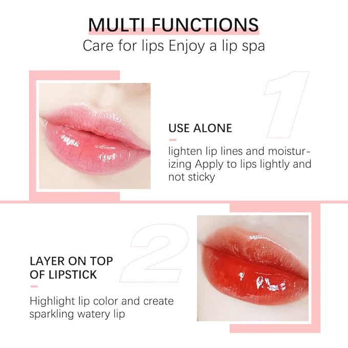 Plumping, Hydrating Lip Gloss - Long Lasting, Non-sticky Tinted Balm Revitalizes Dry Lips (ROSEWOOD)