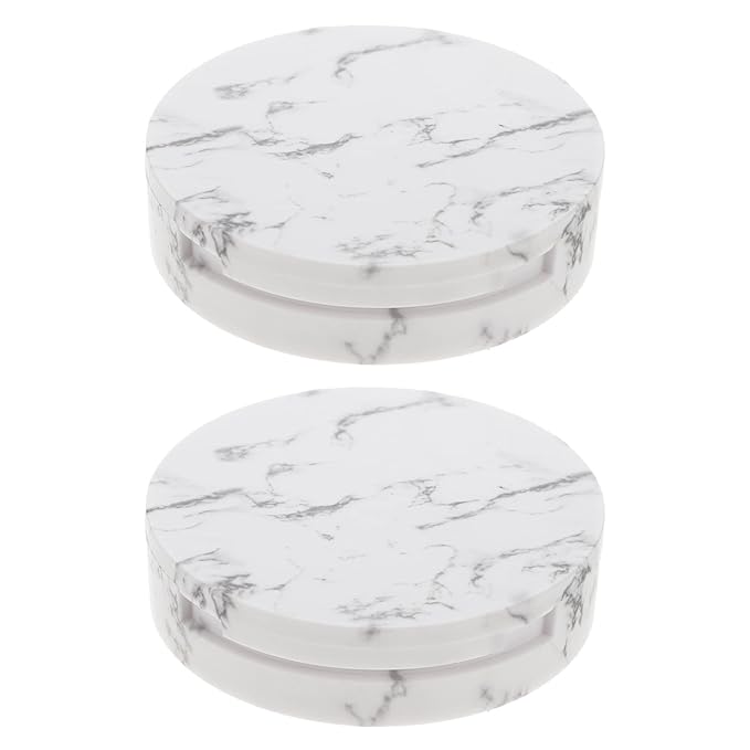 EXCEART Makeup Powder Container Pressed Powder Box 2Pcs Compact Cosmetic Powder Containers Makeup Empty Loose Powder Boxes (Assorted Color) Makeup Powder Puff