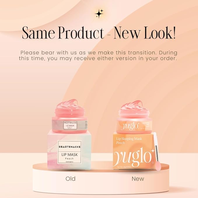 Moisture & Collagen Booster Lip Sleeping Mask - Treatment to Restore, Hydrate & Plump Dry Chapped Lips - Peach