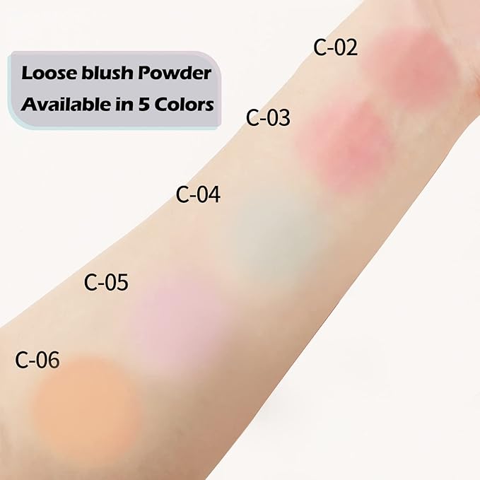 Boobeen Matte Blush Powder Makeup Loose Powder Face Blushes Single Color Blush Rouge Powder Natural Pink Blush for cheeks, Easily Blends, Smoothly with Satin Matte Look