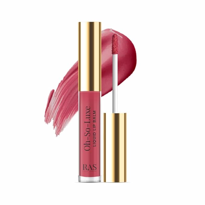 Oh-So-Luxe Liquid Tinted Lip Balm, Hydrating & Nourishing Tinted Lip Oil for dry dark lips, results in Soft & Glowing Lips, Moisturizing, Non-Sticky Mauve Pink Shade - 0.10 Fl Oz - RAS LUXURY OILS
