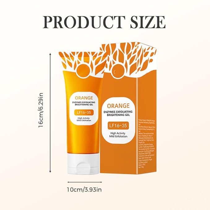 2025 New Orange Exfoliating Gel for Face and Body, Oranges Enzymes Exfoliating Gels Remove Blackheads Moisturize Skin, Upgrade Exfoliatings Cleansing Gel Scrub Clean Pores (Orange, One Size)